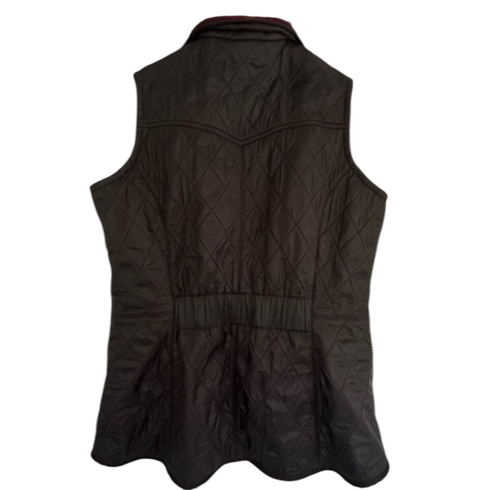 Barbour Women's Quilted Wray Gilet Vest Black Burgundy Fleece Interior Size 10 - Picture 4 of 14